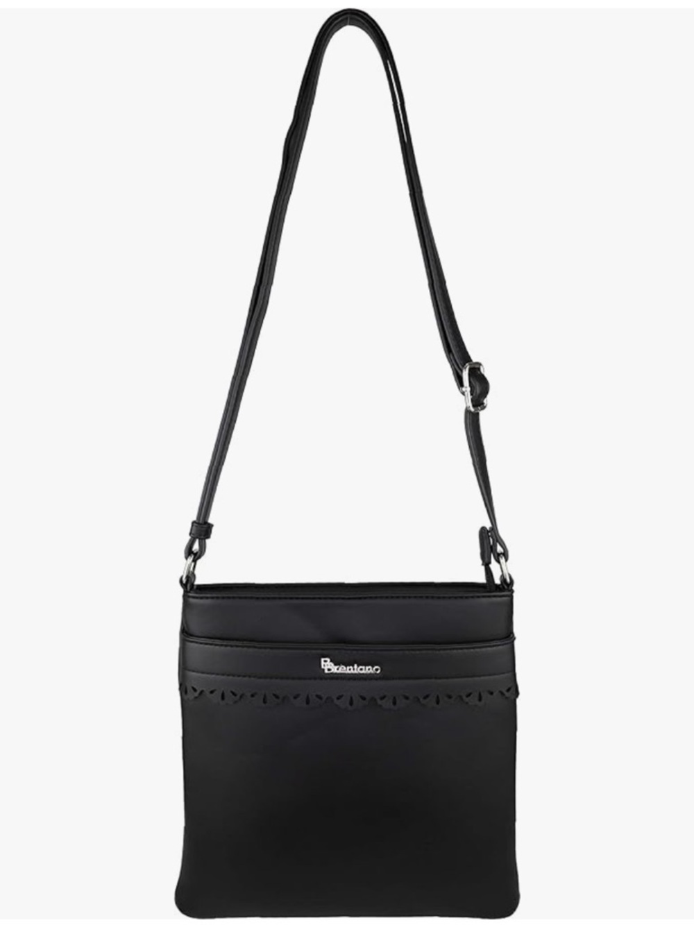 NWT Brentano Vegan Medium Crossbody Messenger Handbag Black